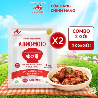 Combo 2 Gói Bột Ngọt AJI NO MOTO® Hạt Lớn 1kg Gói