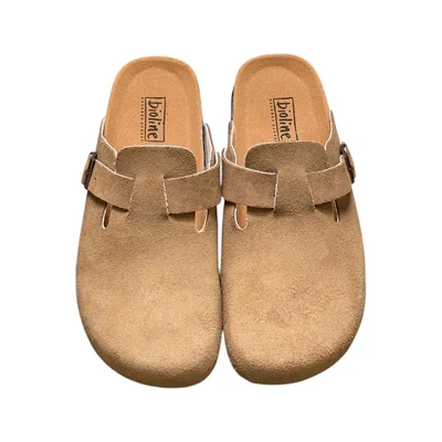 Dép Đế Trấu Kiểu Dáng Sục Boston Da Bò lộn nguyên ...