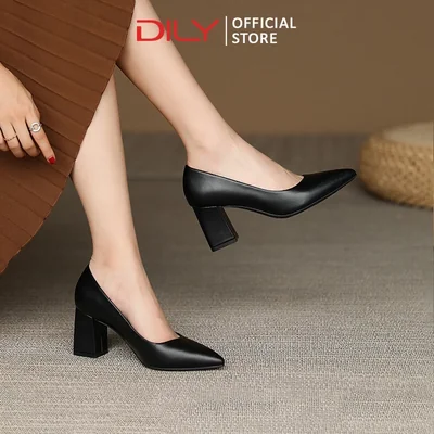 Giày cao gót nữ bít mũi DILY mũi nhọn thời trang g...