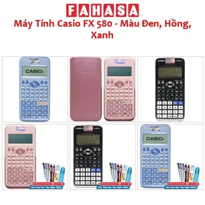 Máy Tính Casio FX 580 Màu Đen Hồng Xanh