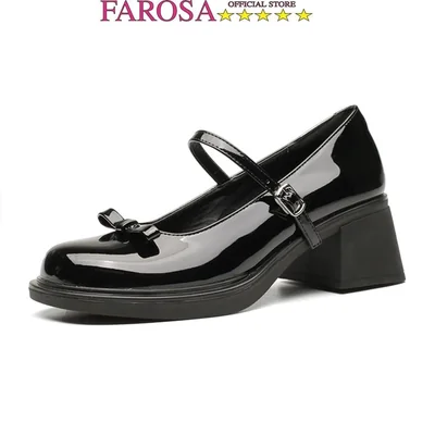 Giày cao gót đế vuông đính nơ thời trang hót trend...