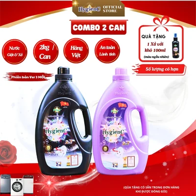 Combo 2 túi nước giặt đậm đặc HygienC Plus Khối lư...