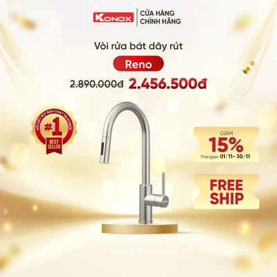 Vòi rửa bát dây rút nóng lạnh Konox Reno Bảo hành ...
