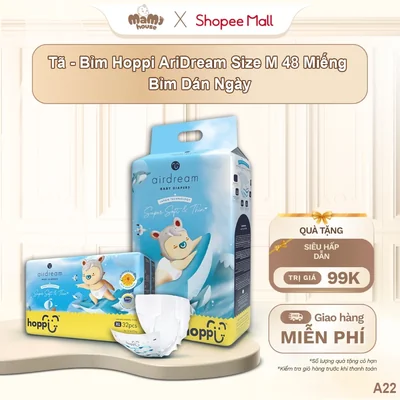  DEAL KÈM QUÀ COMBO 2Bịch Bỉm Tã Hoppi Airdream si...