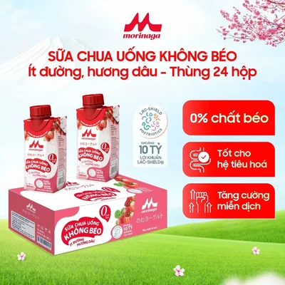 Thùng Sữa Chua Uống Không Béo Morinaga vị dâu 24 h...